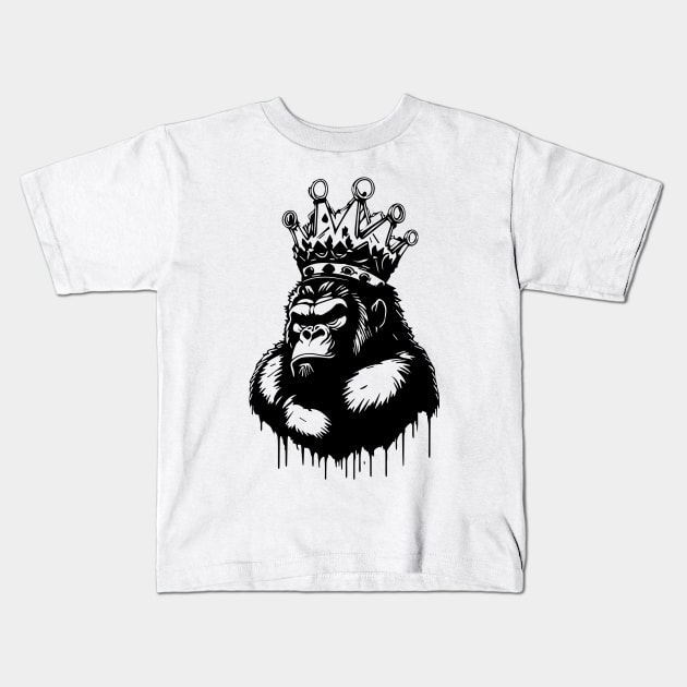 king monkey Kids T-Shirt by lkn